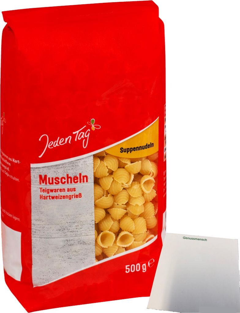 Jeden Tag Suppennudeln Muscheln (500g Packung) + usy Block