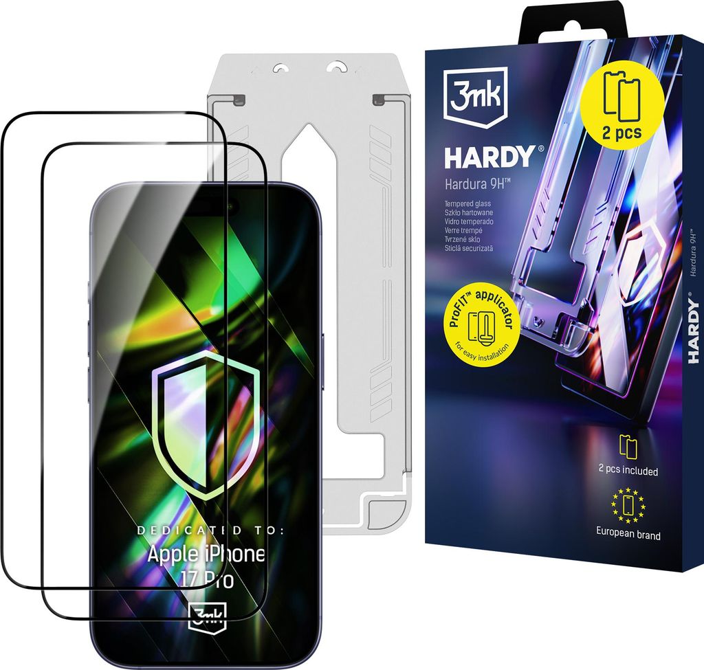 2x Mocne szkło hartowane z aplikatorem 3mk Hardura 9H Apple Zdjęcie produktu 