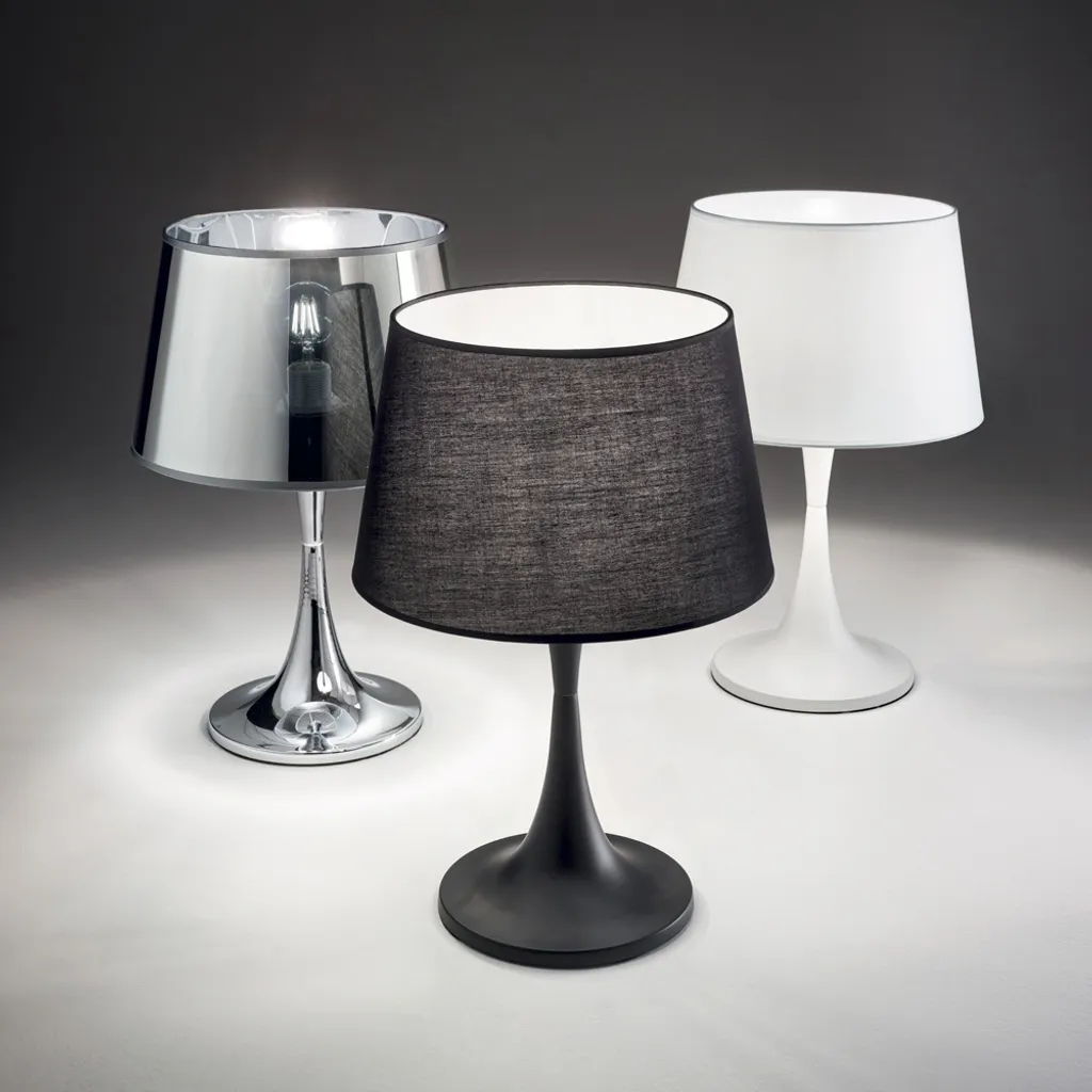 Lampe de table moderne noire en métal London - Éclairage d'appoint E27 - 2
