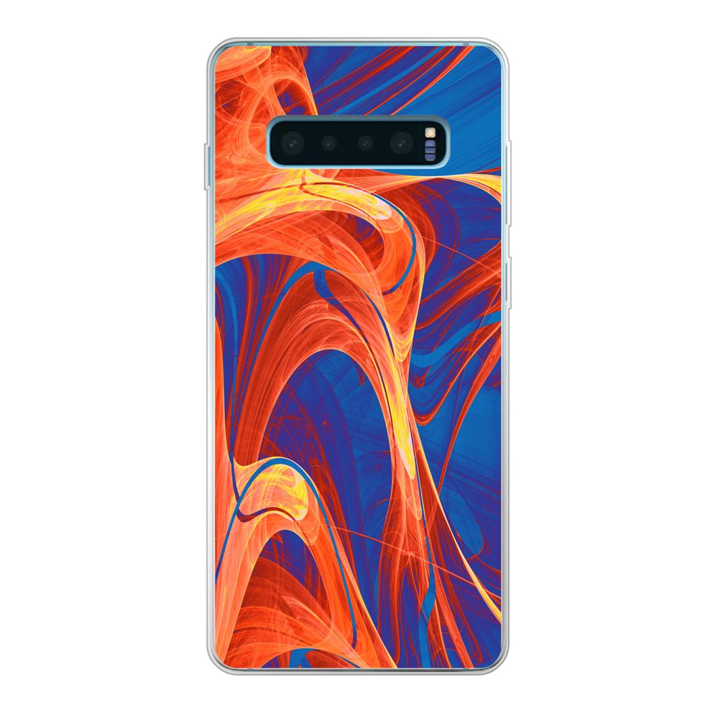MuchoWow Handyhülle Schutzhülle Hülle für Samsung Galaxy S10 Lite Kunst - Wellen - Farbe - Psychedelisch Silikon Softcase Handy Hülle - Schutz