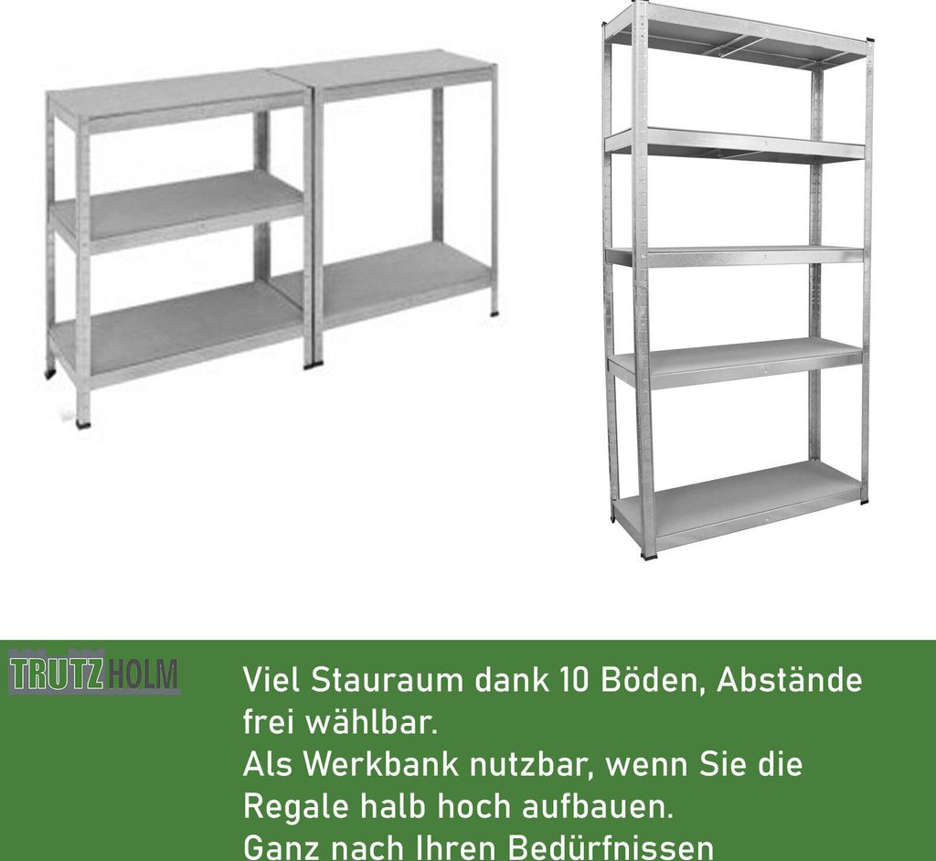 2x Schwerlastregal 180x90x40 cm 875 kg mit 5 Böden je Regal Produktbild 2