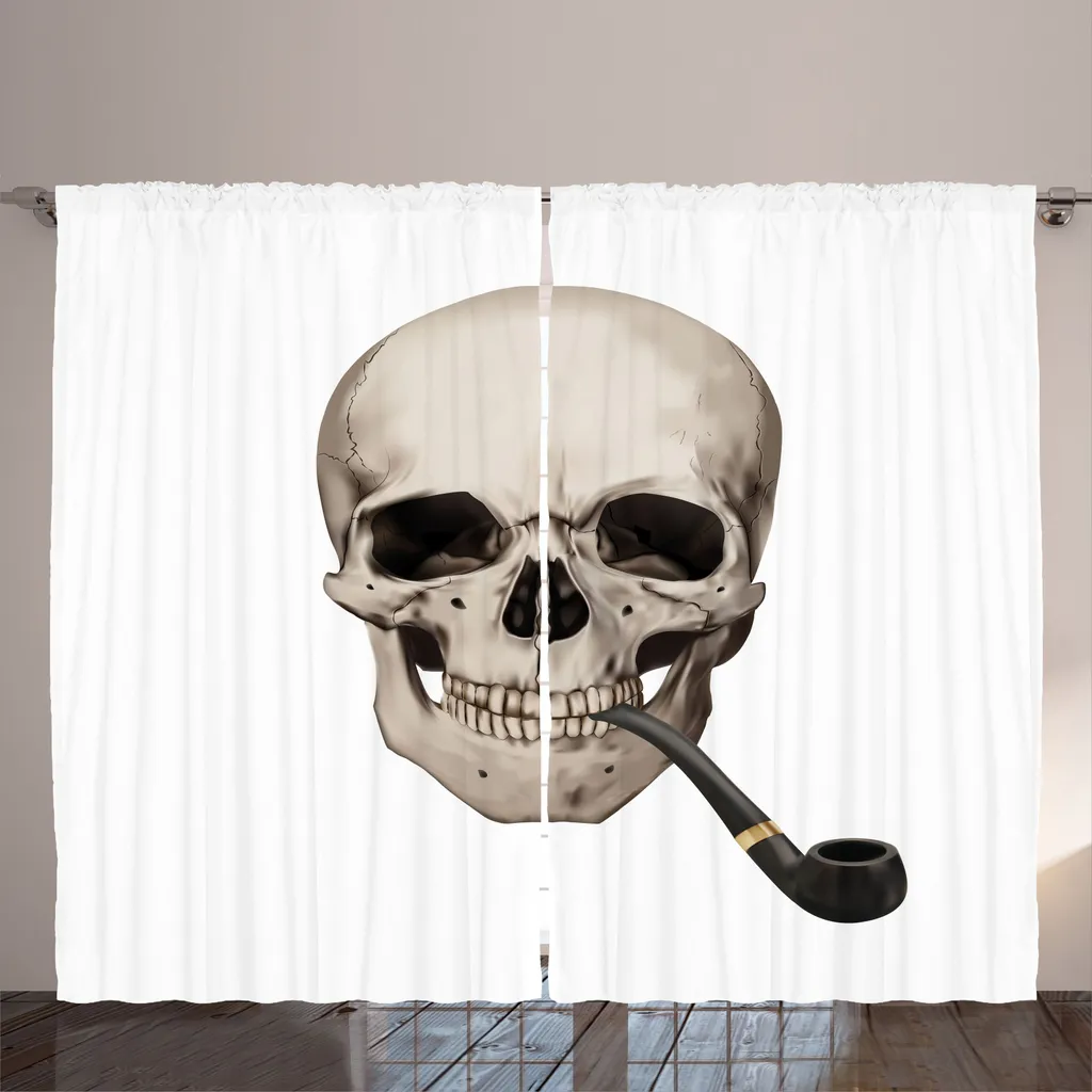 Grand rideau de décoration pour salon 280x225 cm avec boucles et crochets