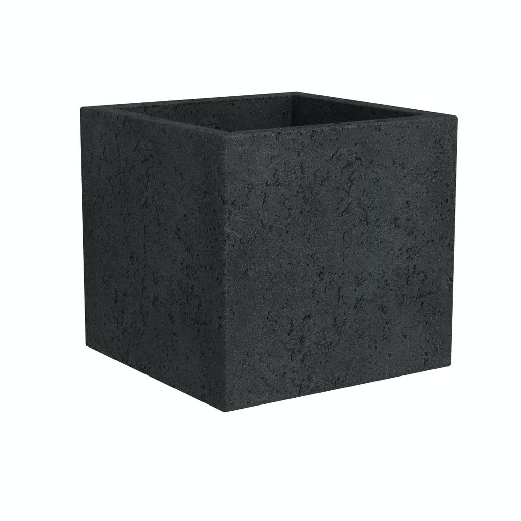Scheurich 240/40 Pflanzgefäß C-Cube Stony Black - 38 cm x Produktbild 