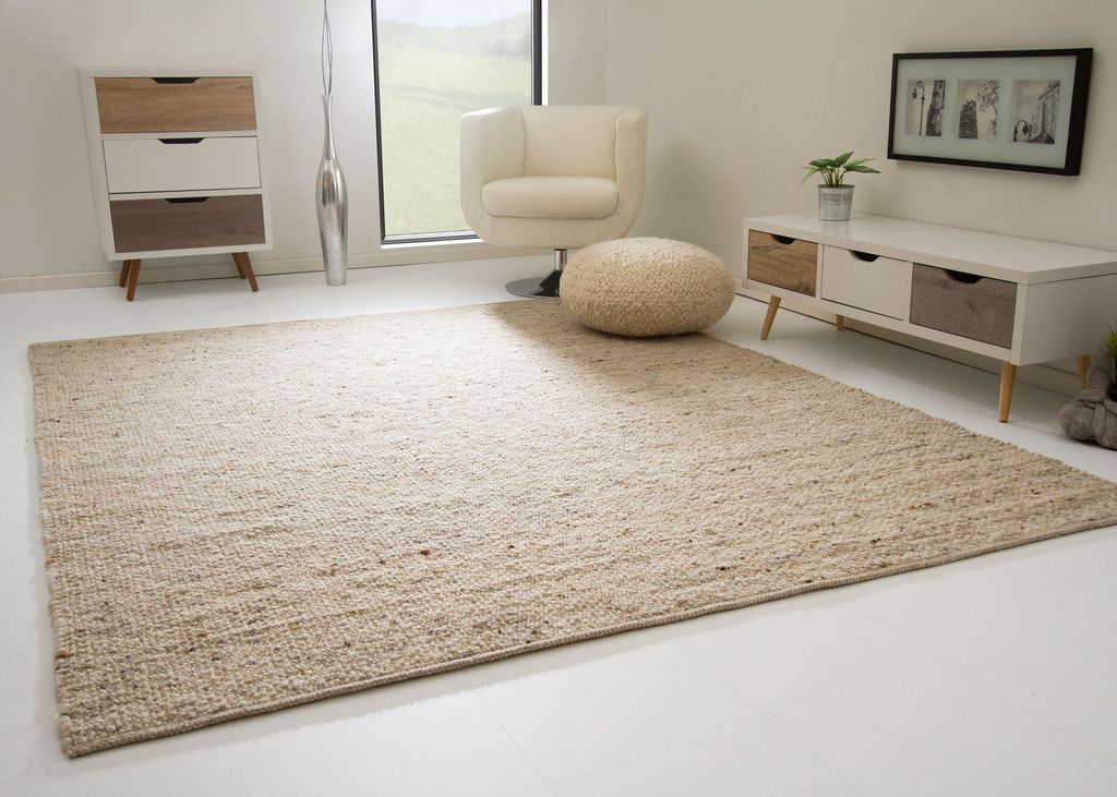 Birgsau Handwebteppich - aus nachhaltiger, deutscher Produktion - natur dunkel, Größe: 200x300 cm