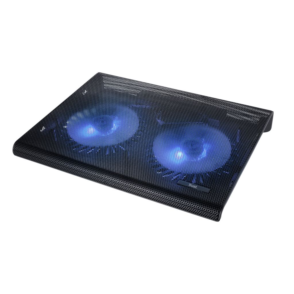 Trust Azul Laptop-Kühlständer für 17,3 Zoll Laptops, Blaue Beleuchtung, USB-betrieb Laptop-Kühler Ständer, Kühlpad mit 2 Lüfter für Noteboo...