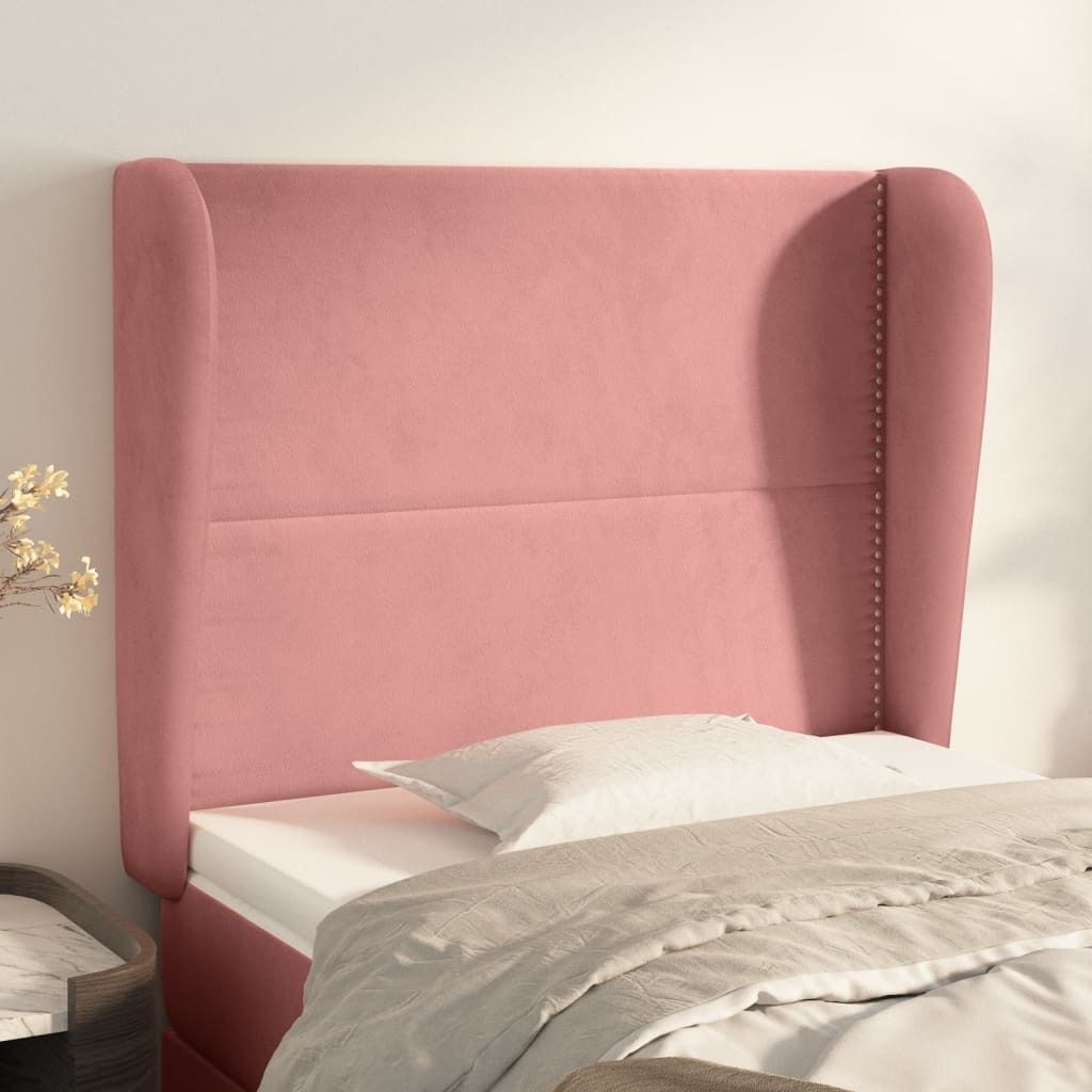 Maison Exclusive - Kopfteil mit Ohren Rosa 93x23x118/128 cm Samt
