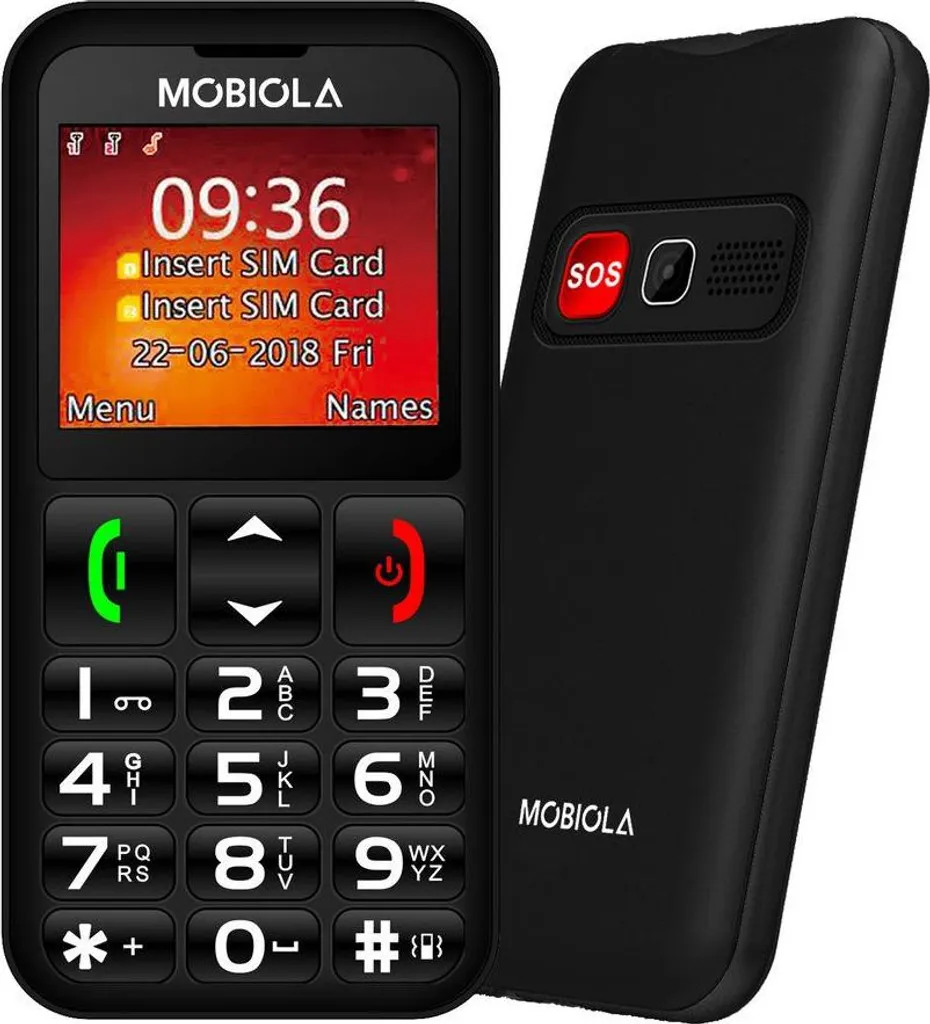 Téléphone Portable Grosses Touches Mobiola MB700 Noir pour Seniors