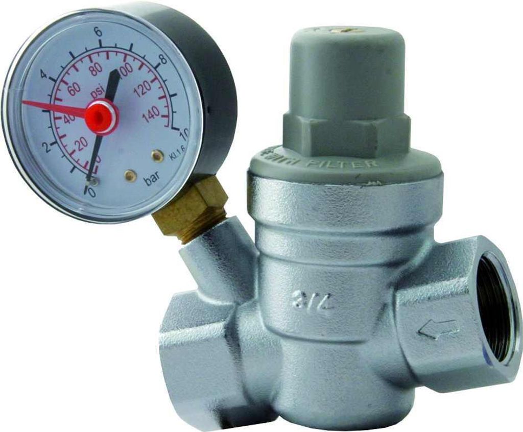 Druckminderer 1 Zoll DN25 mit Manometer Wasserregler Messing