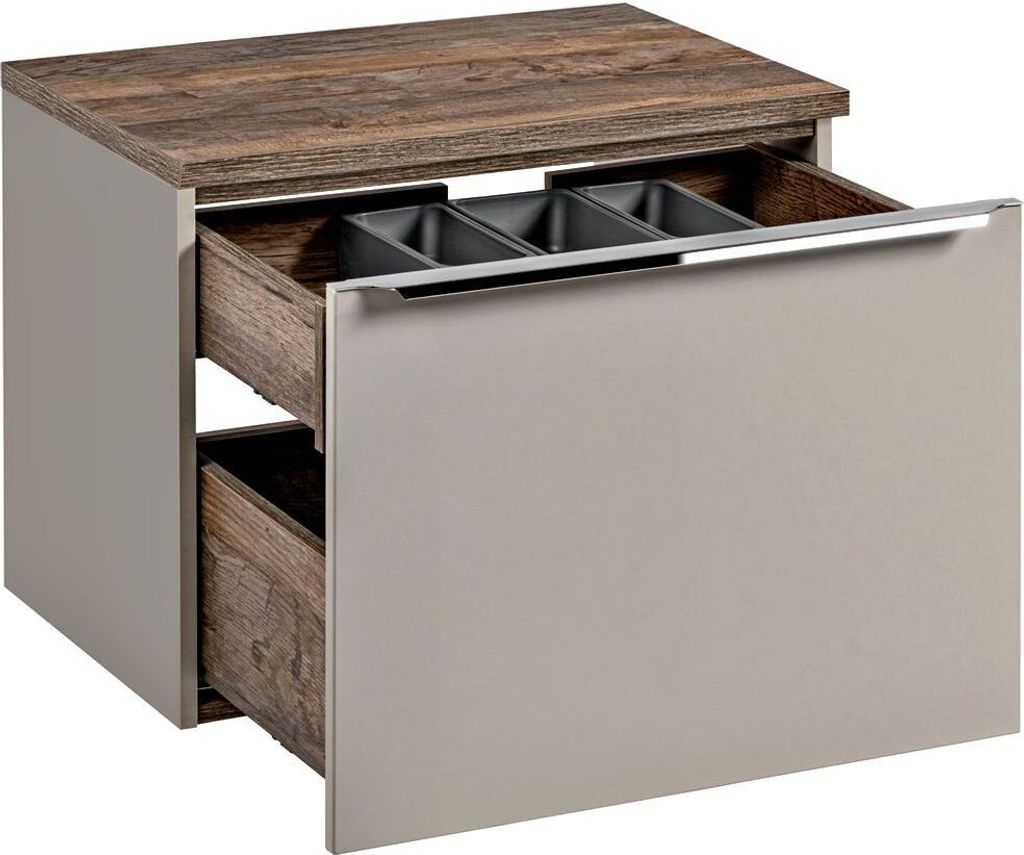 Waschtischunterschrank 60cm PUEBLA-56-TAUPE in taupe mit Produktbild 