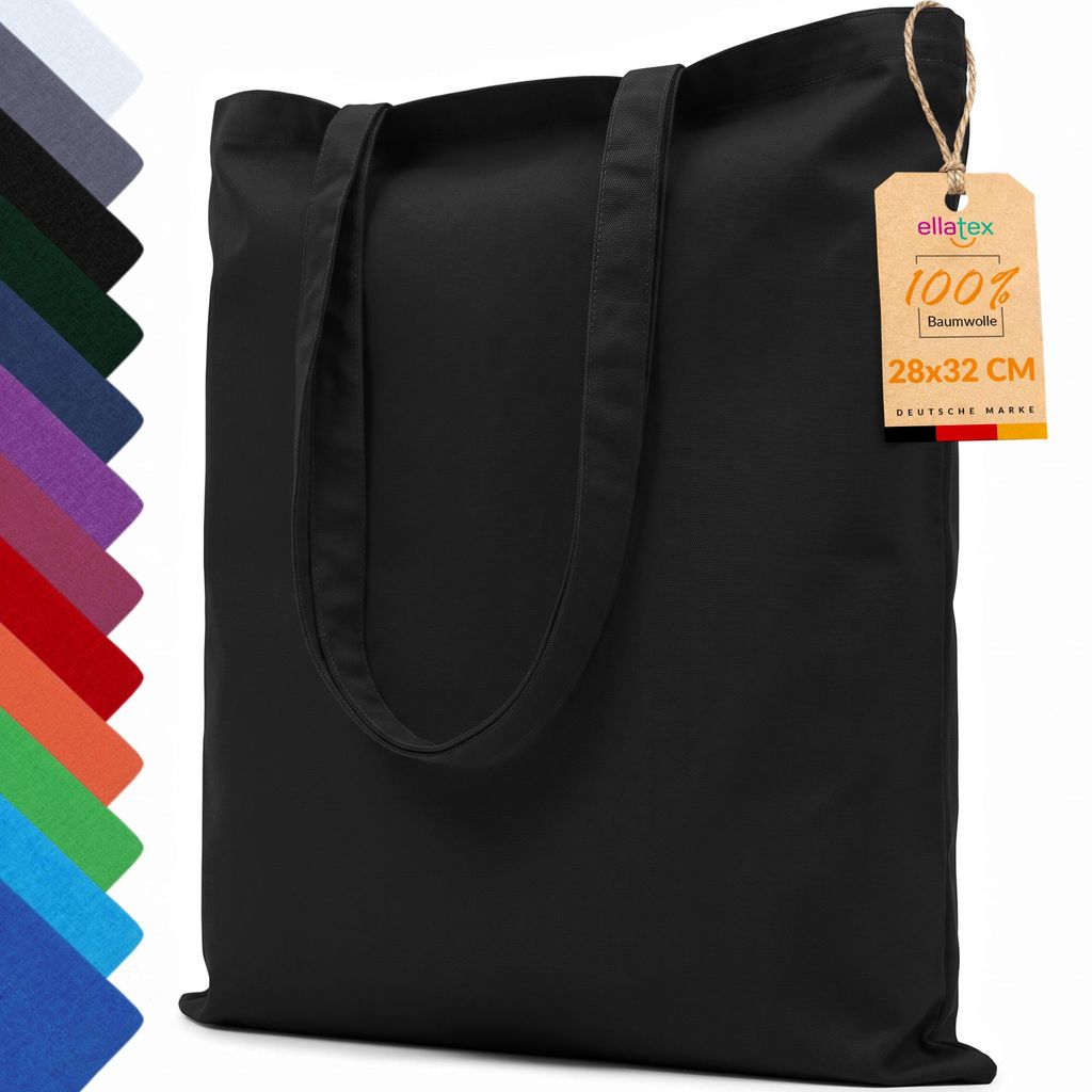 EllaTex Baumwolltasche 28x32 cm – Stoffbeutel aus 100% Produktbild 