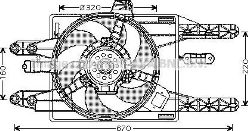 AVA FT7549 Kühlerlüfter OE 46527424 kompatibel mit Punto, Lanc Y