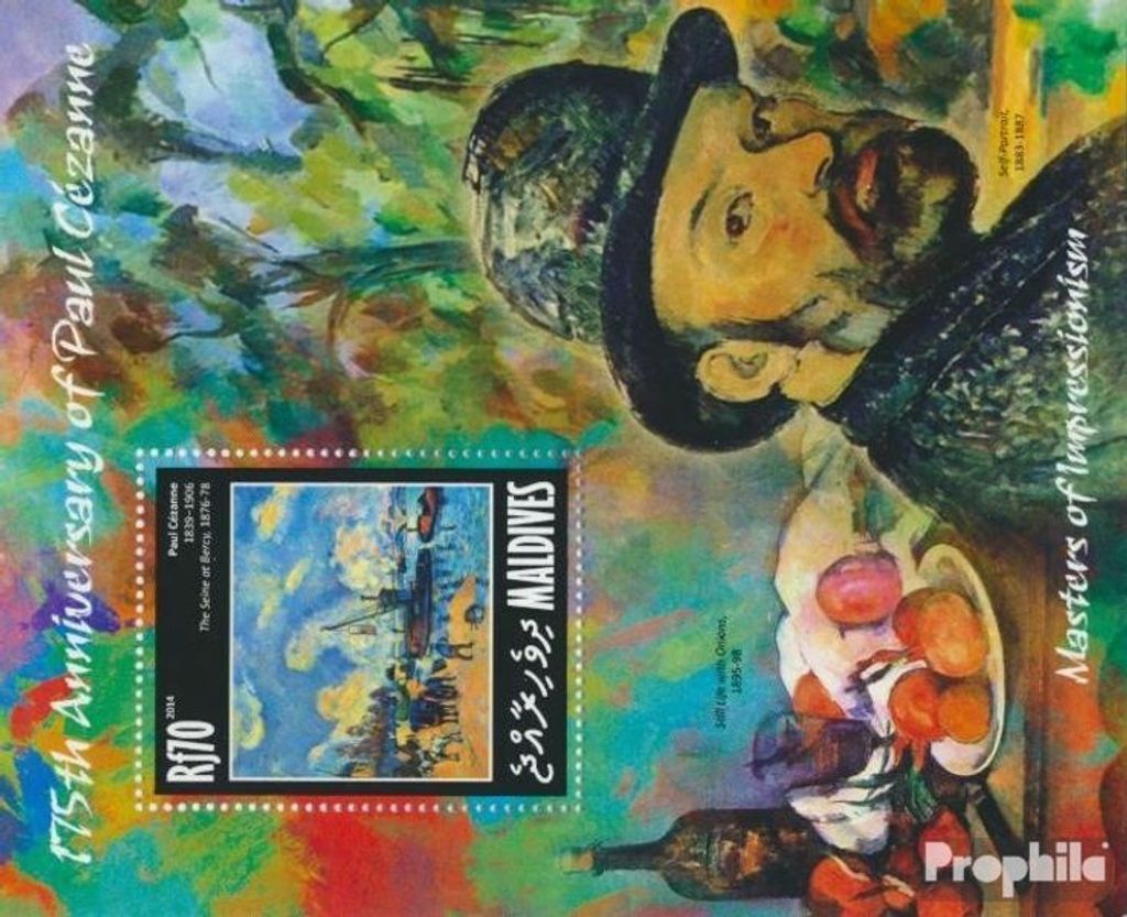 Briefmarken Malediven 2014 Mi Block 689 (kompl. Ausg.) postfrisch Paul Cézanne