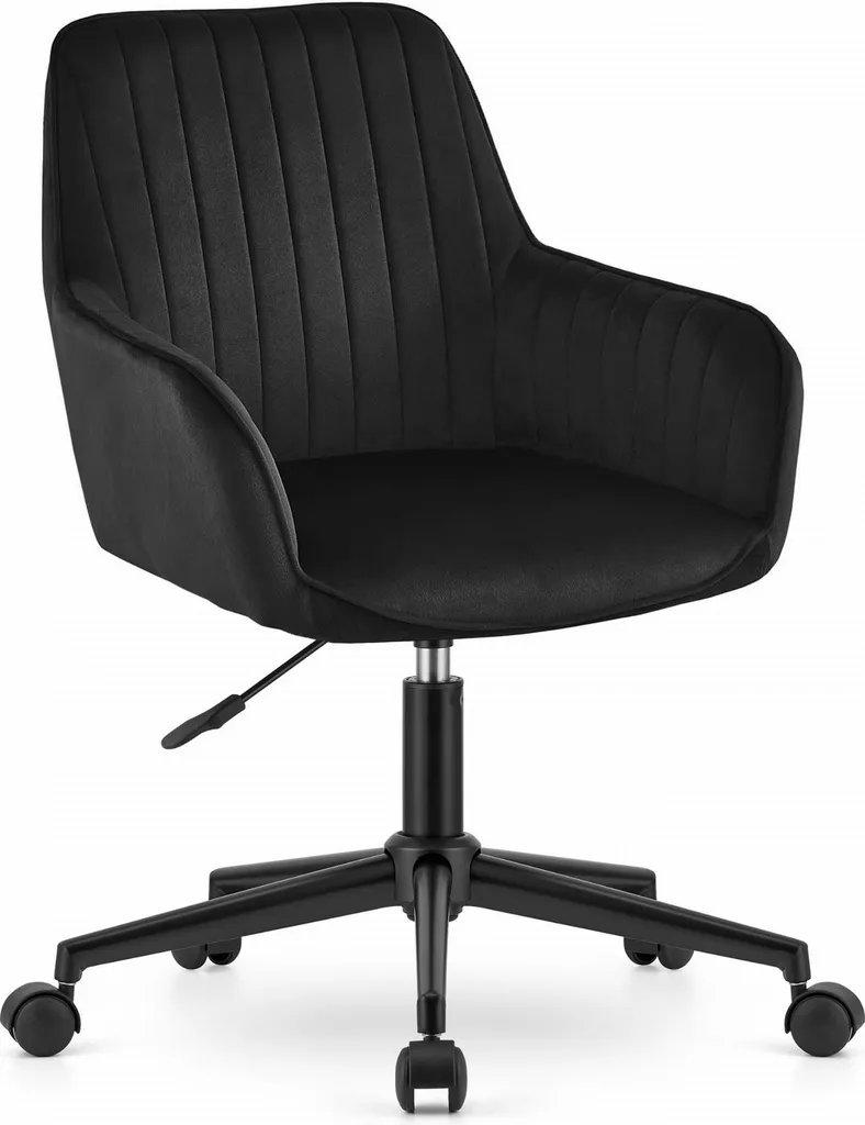 Fauteuil Pivotant Roxy Leobert en Velours Noir : Design et Confort Chic