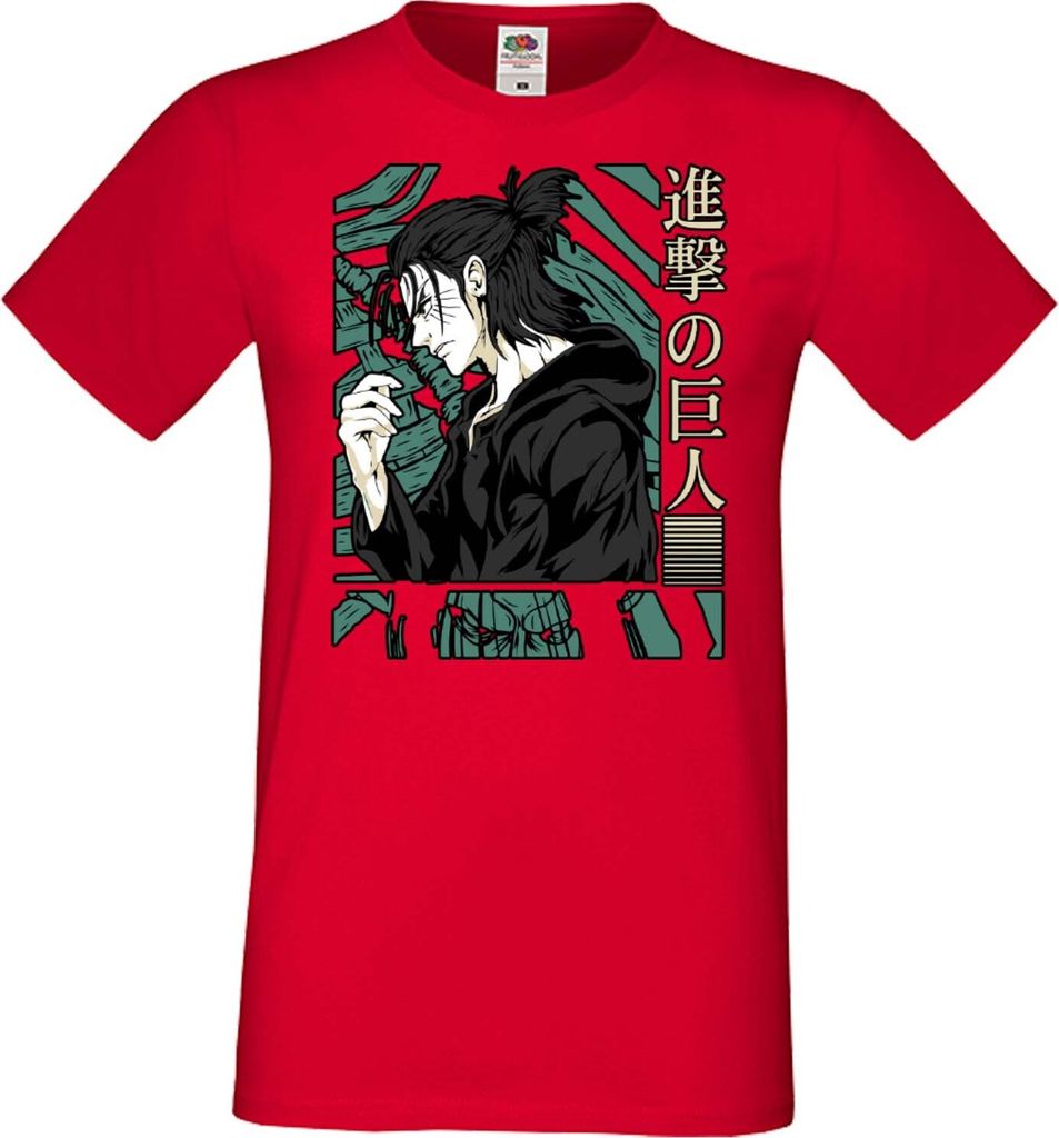 Herren T-Shirt Anime Manga Attack Anime On Titan Eren Yeager 03 Eren Yeager, Man 2XL / Rot