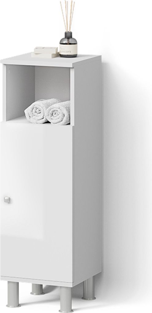 Midischrank Livinity Fucino Weiß Hochglanz 30 x 95 cm, Model 52498
