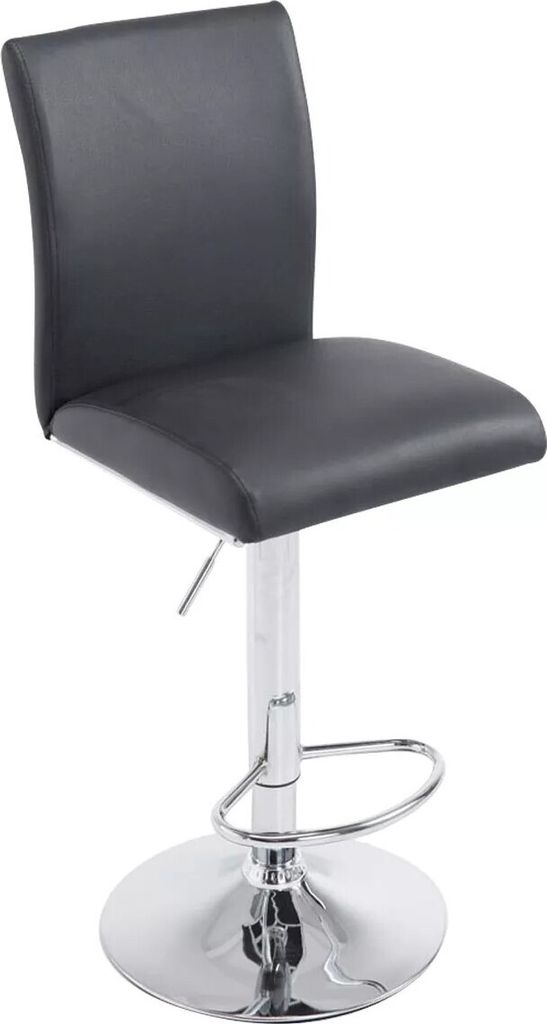 In And OutdoorMatch Barhocker Tre - Mit Rückenlehne - 1er Set - Ergonomisch - Barstühle - Küche - Schwarz - 95-110cm
