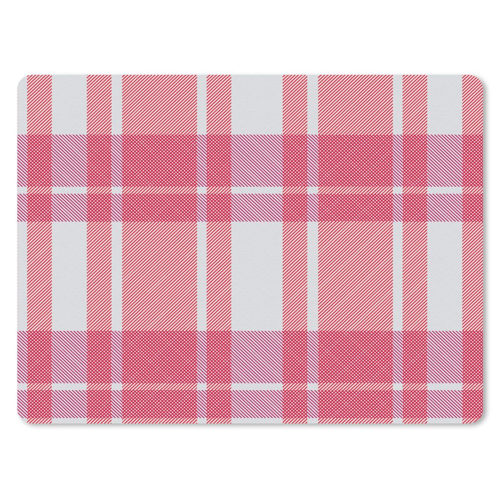 MuchoWow® Mauspad Mousepad Kariert - Rosa - Muster 23x19 cm Produktbild 