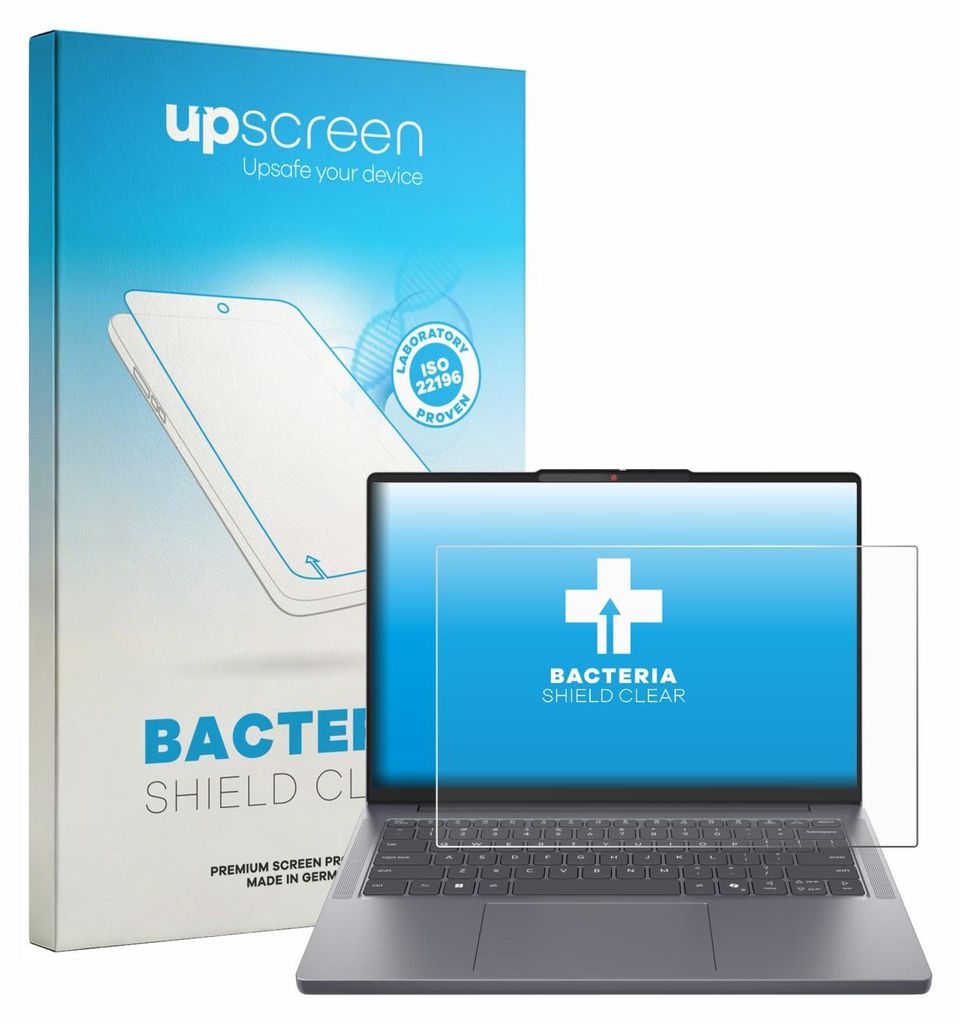 upscreen Schutzfolie für Lenovo IdeaPad Slim 3i Gen 11 14" Displayschutz Displayschutzfolie Folie Klar antibakteriell