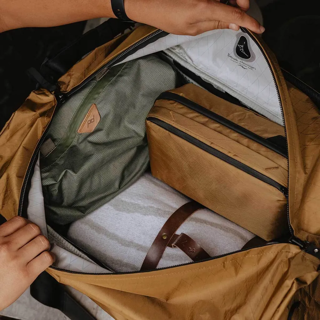 Peak Design Wash Pouch Coyote: Beauty Case Viaggio X-Pac Resistente - 7