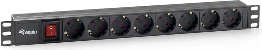Bandeau de prises PDU 19 pouces 8 ports 1U Equip Pro 3.5kW Noir