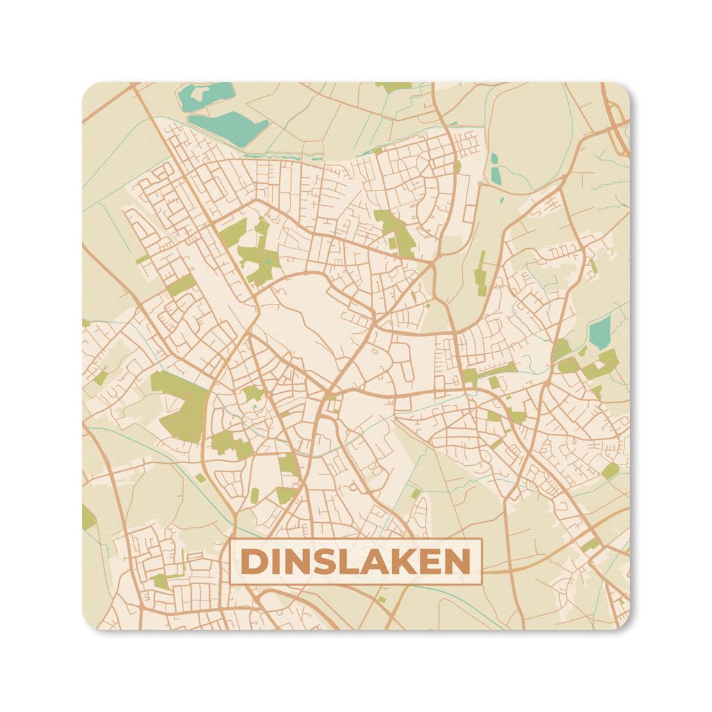 MuchoWow Mauspad Mousepad Karte - Dinslaken - Vintage - Stadtplan 20x20 cm - Mousepads - Maus Mat - Pad - Mausunterlage - Desk Mat - Bureauartikeln