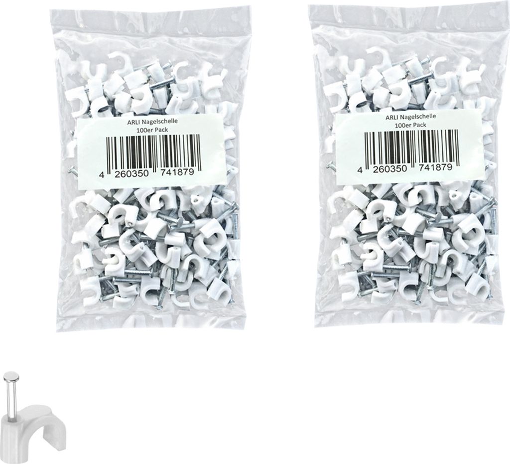 200x ARLI Nagelschelle 12 mm weiß