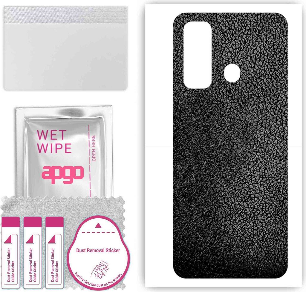 apgo Rückseite Schutzfolie, Skin, kompatibel mit Tecno Spark 7 P, Hinten Displayschutzfolie aus Vinylfolie, kratzfest, einfache Montage - Schwarze...