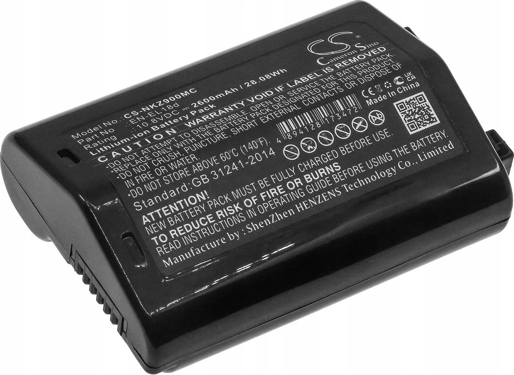 Batterie rechargeable EN-EL18D Nikon Z9 D6 de 2600mAh Cameron Sino