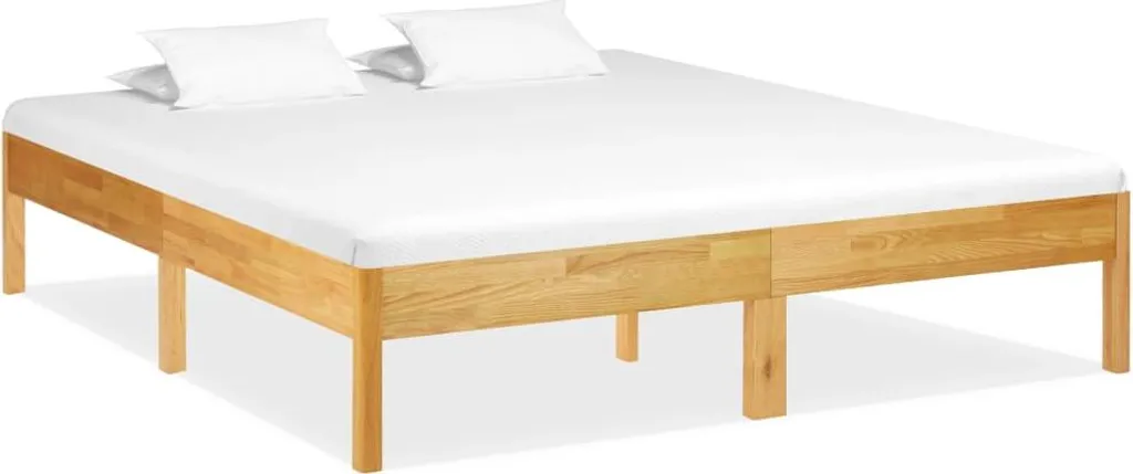 Lit 180x200 en bois massif chêne - Finition naturelle et design épuré