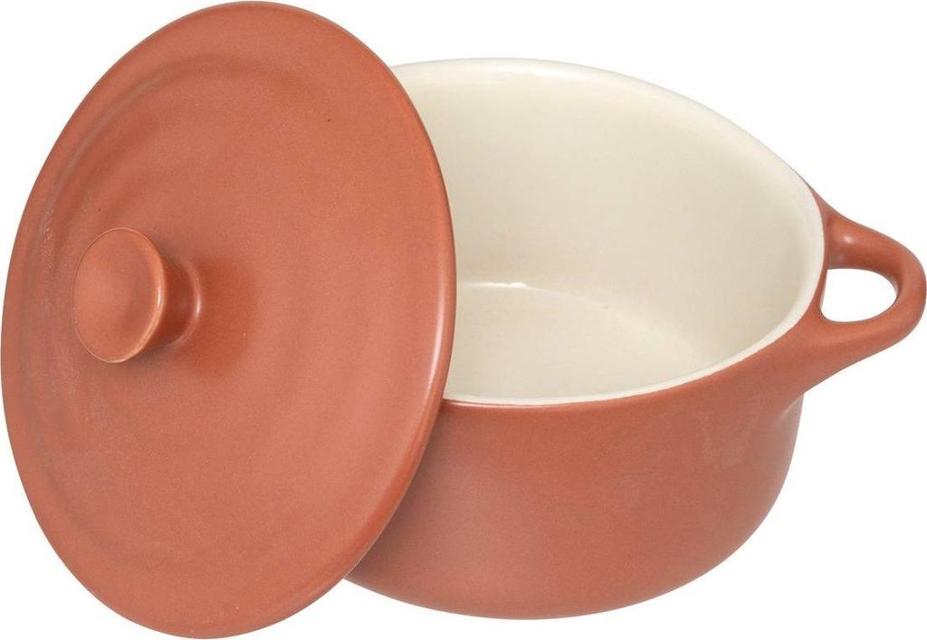 Runde cocotte aus keramik weiß 10cm - 5 five simply smart