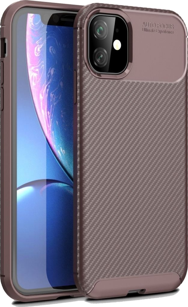 Mobigear Racing iPhone 12 Pro Max Hülle Flexibles TPU Backcover - Braun