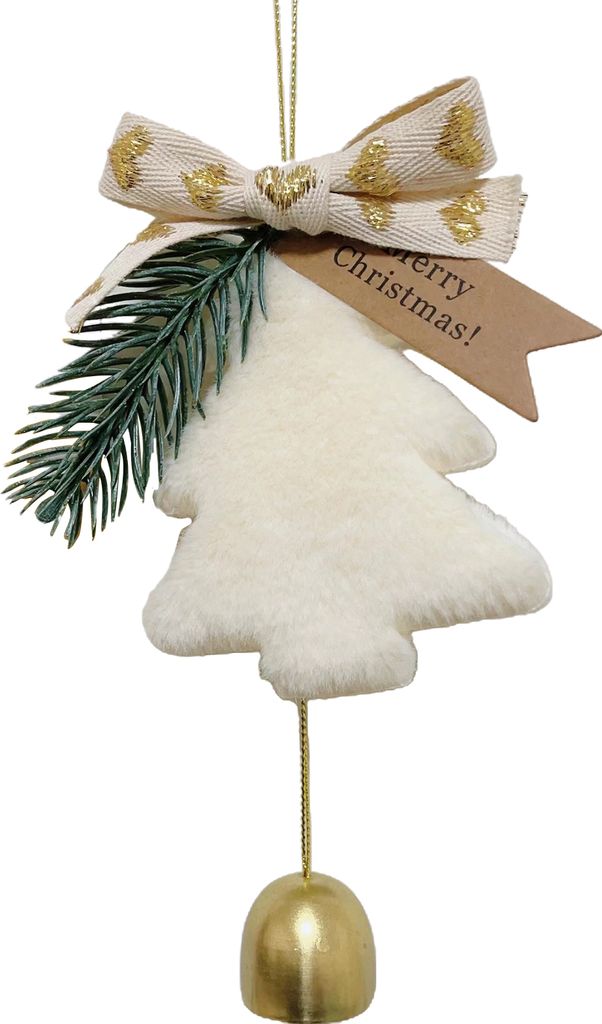 Weihnachtsanhänger, festlicher Weihnachtsbaum-Glockenanhänger, exquisite Glocke, hängendes Ornament für die Weihnachtsdekoration zu Hause, weiß