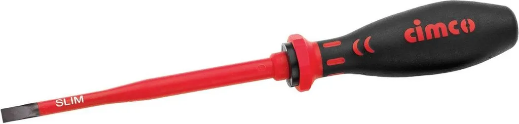 Cacciavite a taglio sottile VDE Cimco, 6,5 x 1,2 mm, nero/rosso (117770)
