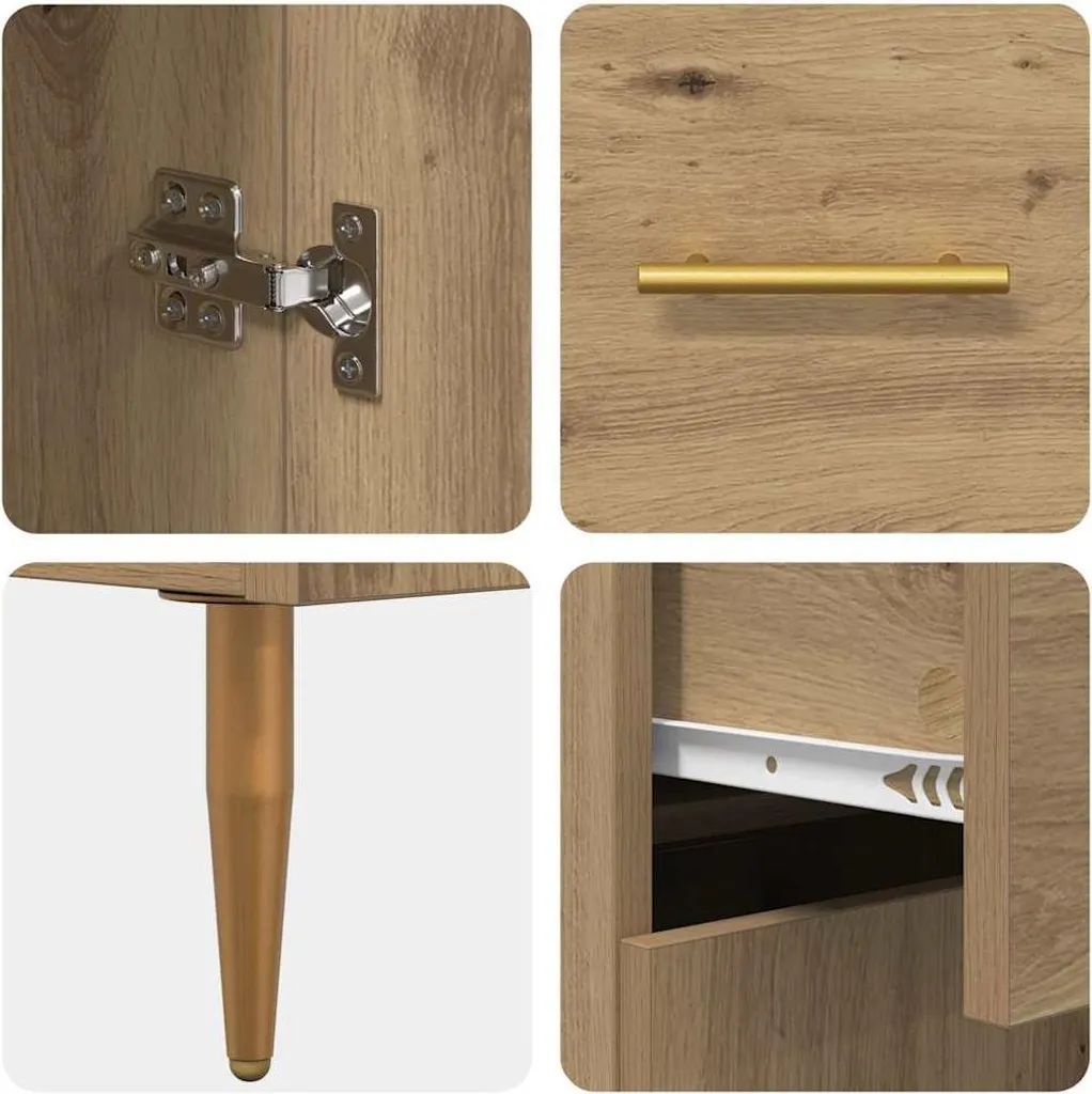 Credenza Rovere Artisan 69,5x34x90 cm | Mobile Buffet Salvaspazio Cucina - 9
