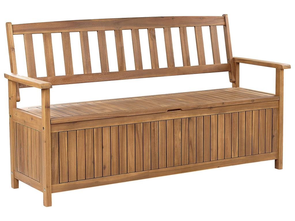 BELIANI 3-Sitzer Gartenbank Hellbrun Akazienholz 160 cm mit Produktbild 5
