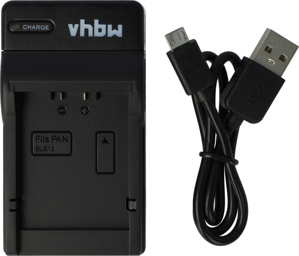 vhbw USB-C Ladegerät kompatibel mit Panasonic Lumix DMC-GF1K, DMC-GF1C, DMC-G2W, DMC-GF1, DMC-G2K Kamera - Ladeschale + USB-C Kabel Ladeanzeige
