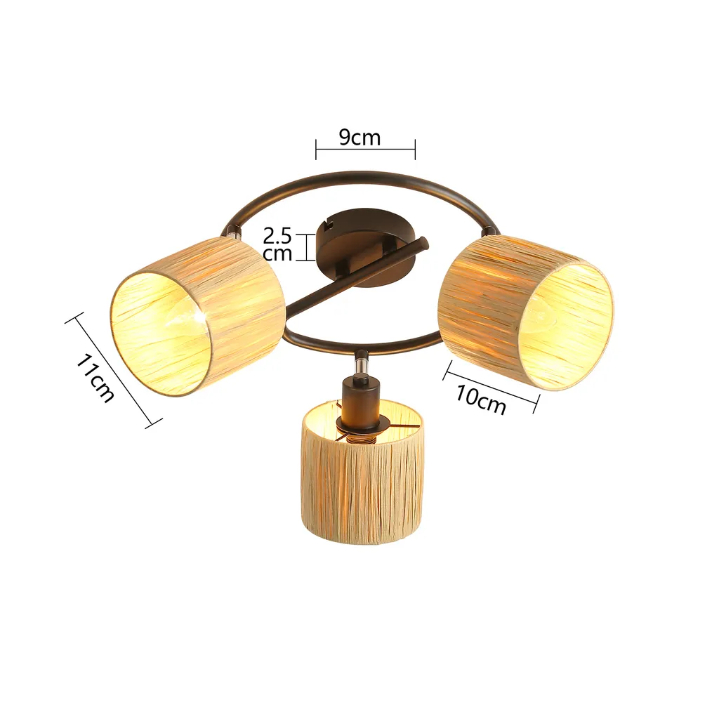 Offerta Lampada Soffitto ZMH 3 Faretti Orientabili E14 Nero - 2