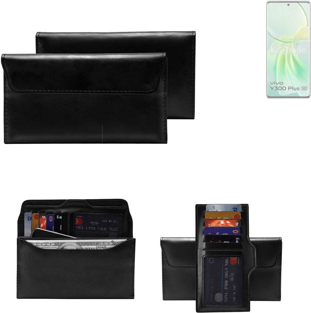 K-S-Trade Handy Hülle kompatibel mit Vivo Y300 Plus 5G Schutz Hülle Tasche Schutz Case Handytasche Kunstleder schwarz, 1x