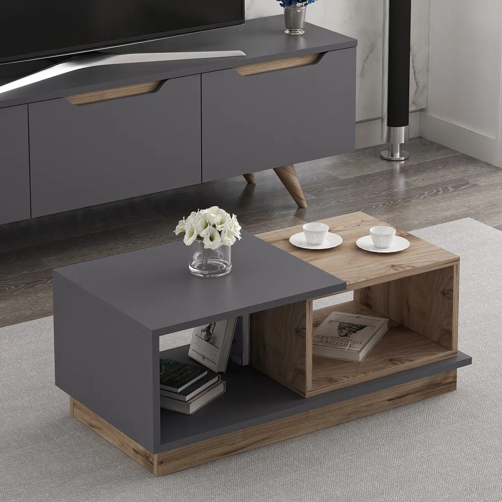 Table Basse Anthracite 90x45 cm Finition Mate Durable Skye Decor Concept - 2