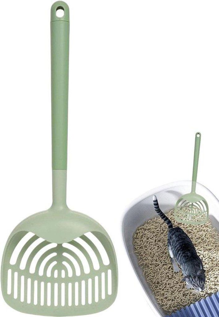 Kunststoff-Katzenbesen - Hygienisch & Umweltfreundlich - Einsetzbarer Katzenbesen - Grün - 40 x 15 cm - Faltenfähig