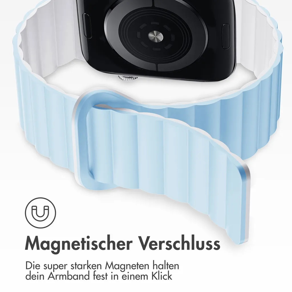 Watch Ultra - 49 mm, Watch Ultra 2 - 49 mm, Watch SE - 44 mm, Watch SE 2023 - 44 mm, Watch SE 2022 - 44 mm, Watch 9 - 45 mm, Watch 8 - 45 mm, Watch 7 - 45 mm, Watch 6 - 44 mm, Watch 5 - 44 mm, Watch 5 - 44 mm, Watch 4 - 44 mm, Watch 44 mm, Watch 42 mm, Watch 3 - 42 mm, Watch 2 - 42 mm, Watch 1 - 42 mm, Watch 1 - 42 mm, Watch 10 - 46 mm Cinturino: imoshion Magnetisches Silikonband - 3