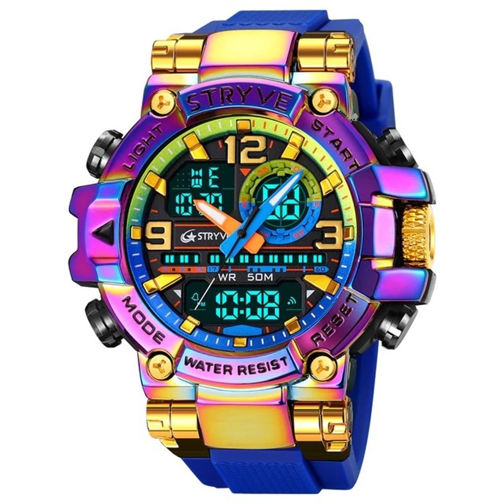 STRYVE Herrenuhr Blau/Mehrfarbig - Sportlich & KP21617