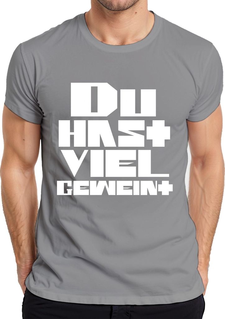 Du hast viel geweint plus sarkastisch ironisch Geschenk Retro Herren T-Shirt, Grau, L