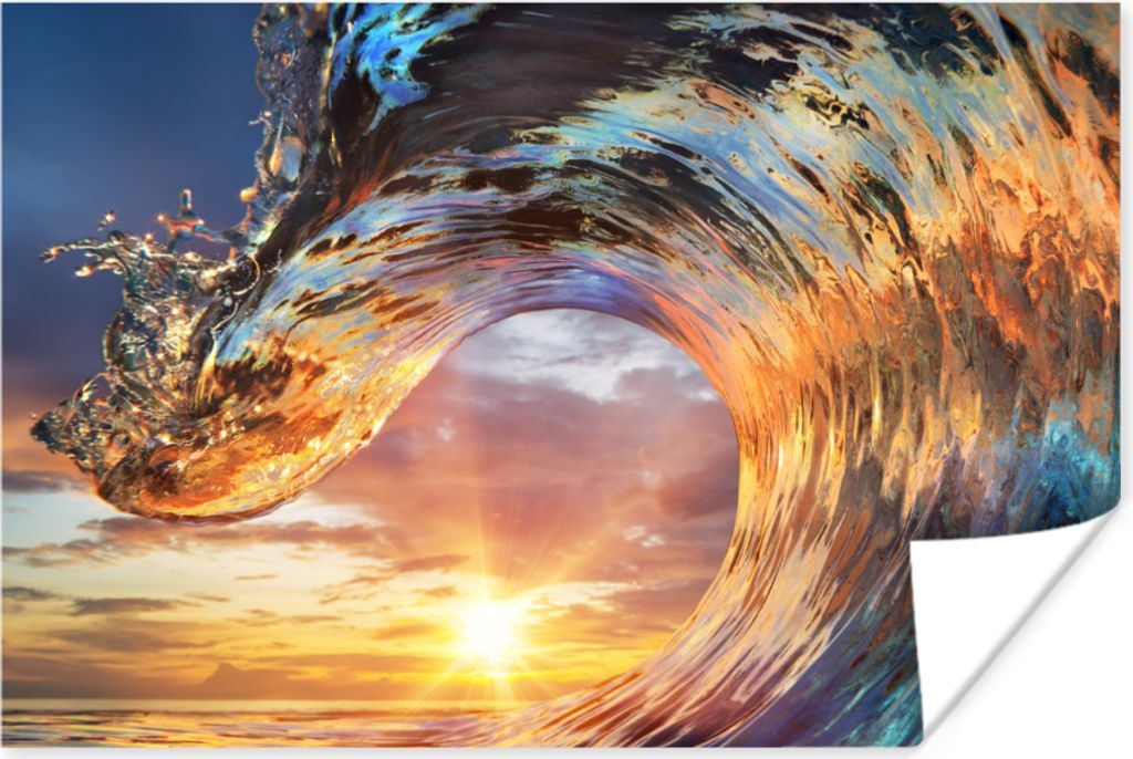 MuchoWow Poster Meer - Golf - Farben 120x80 cm - Bilder