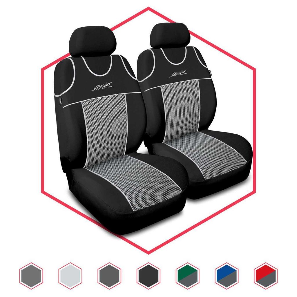 Autositzbezüge Universal Schonbezüge PKW Auto Set für Peugeot 405 Grau Stylus P2