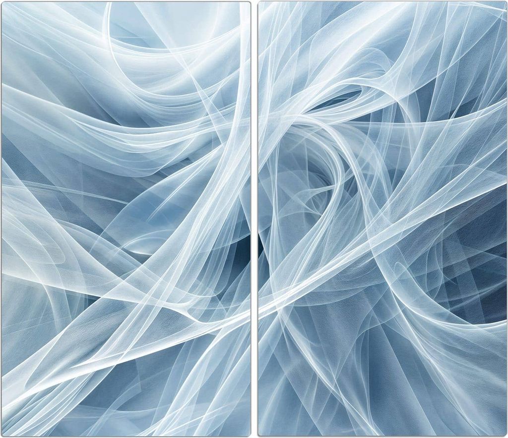 Spritzschutz Herdabdeckplatte Schneidebrett aus Glas Transparente Schleier 2-Teilig (60x52cm)
