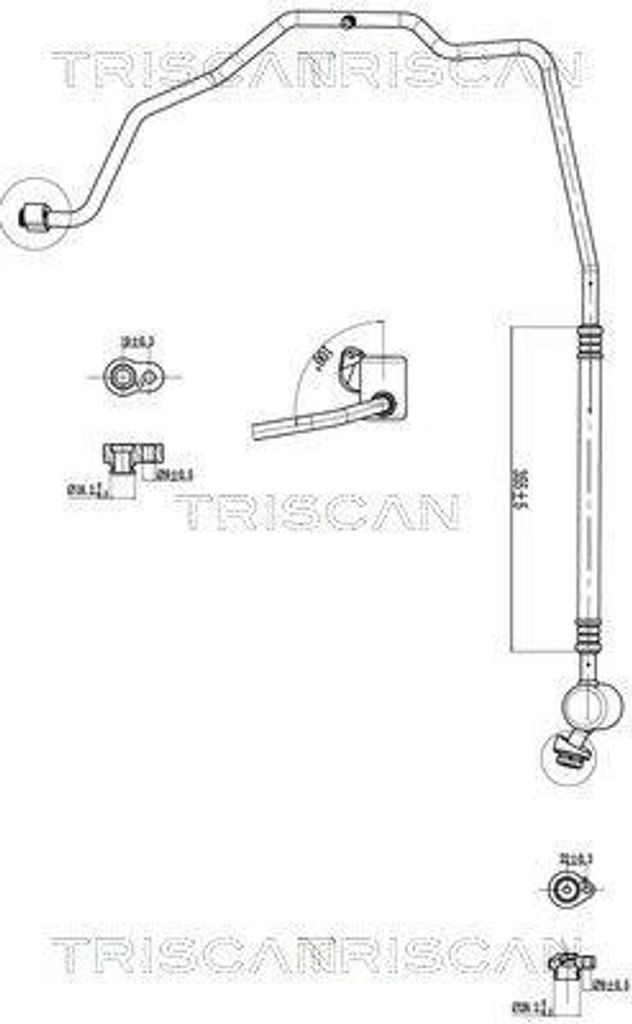 TRISCAN Hochdruckleitung und Niederdruckleitung Klimaanlage Hochdruckleitung 9010 29008 für VW up! Schrägheck (121, 122, BL1, BL2)