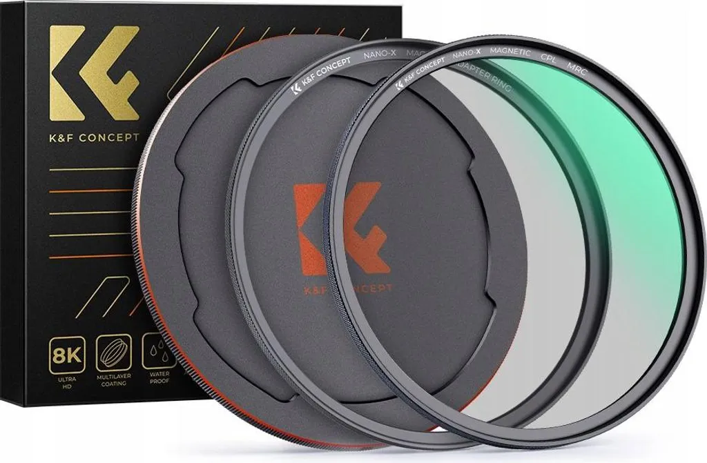 Kit Filtre Polarisant CPL Magnétique K&F Concept 49mm SKU.1700 Pro