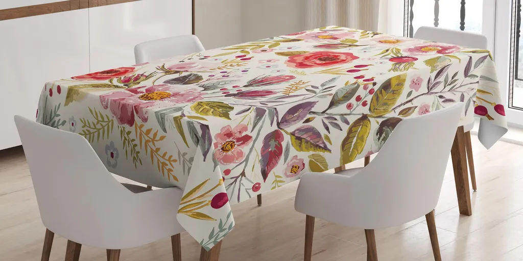 Tovaglia Rettangolare 140x200 ABAKUHAUS Antimacchia Floreale