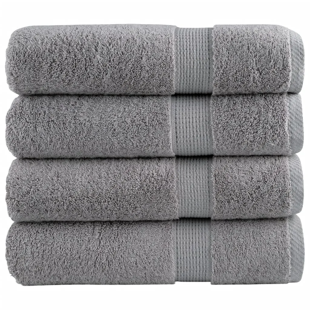Asciugamani da doccia Premium SOLUND 4 pz. Grigio 70x140 cm 600 g/m²
